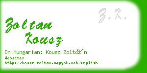 zoltan kousz business card